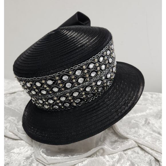 Whittall & Shon Black & Rhinestones Womens Couture Hat main image 8